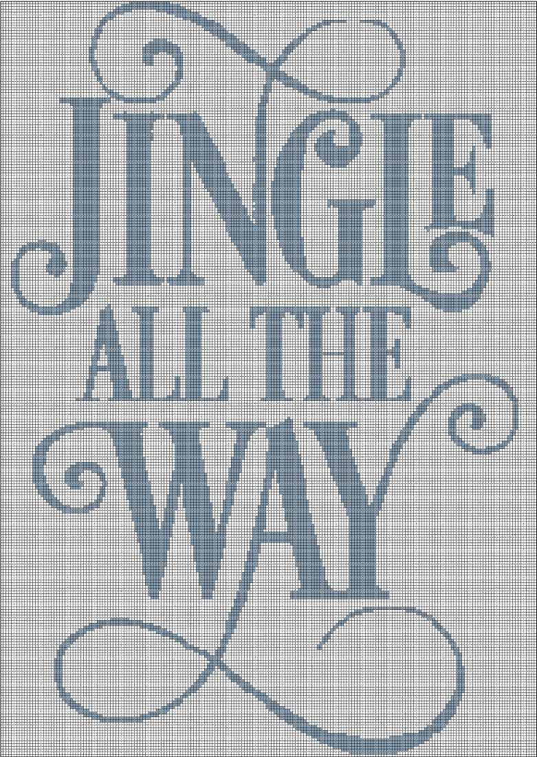 Jingle all silhouette cross stitch pattern in pdf