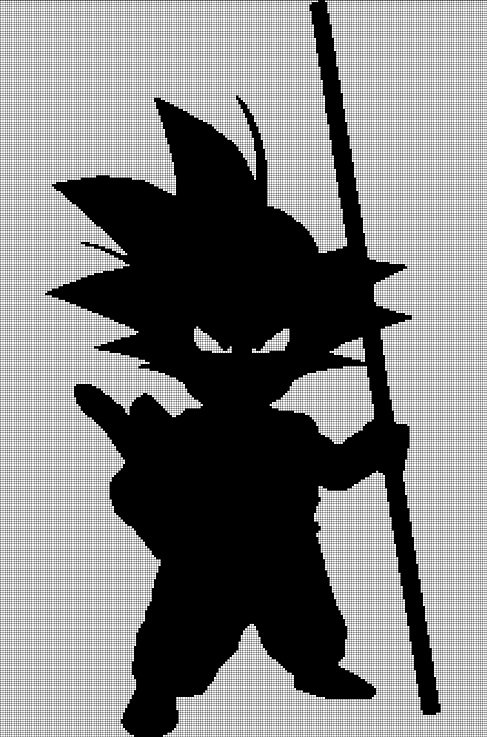 Kid Son Goku silhouette cross stitch pattern in pdf