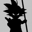 Kid Son Goku silhouette cross stitch pattern in pdf