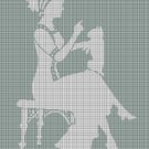 Lady and Cat silhouette cross stitch pattern in pdf