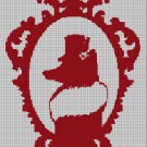 Lady fox silhouette cross stitch pattern in pdf