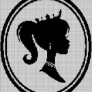 Lady head silhouette cross stitch pattern in pdf