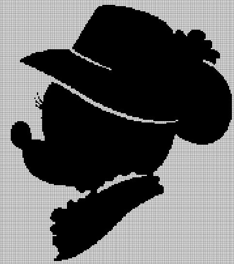 Lady Minnie silhouette cross stitch pattern in pdf