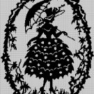 Lady vintage camoe silhouette cross stitch pattern in pdf