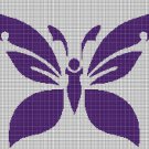 Lavender Butterfly silhouette cross stitch pattern in pdf