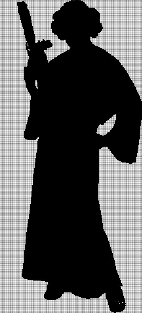 Leia Princess silhouette cross stitch pattern in pdf