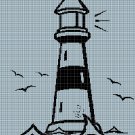 Lighthouse silhouette cross stitch pattern in pdf