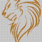 Lion head silhouette cross stitch pattern in pdf