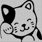 Little cathead silhouette cross stitch pattern in pdf