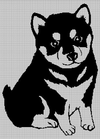 Little Husky silhouette cross stitch pattern in pdf