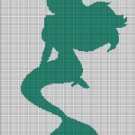 Little mermaid silhouette cross stitch pattern in pdf
