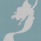 Little mermaid invert silhouette cross stitch pattern in pdf