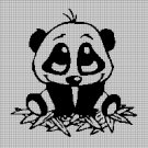 Little panda silhouette cross stitch pattern in pdf