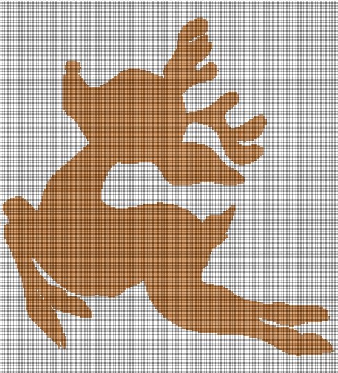 Little reindeer silhouette cross stitch pattern in pdf