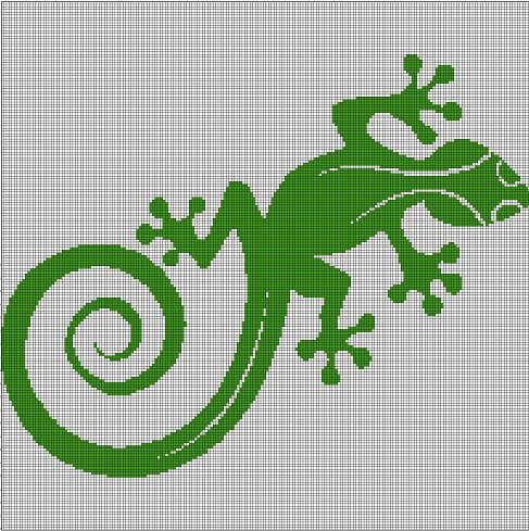 Lizard 3 silhouette cross stitch pattern in pdf