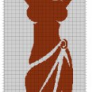 Long african woman silhouette cross stitch pattern in pdf