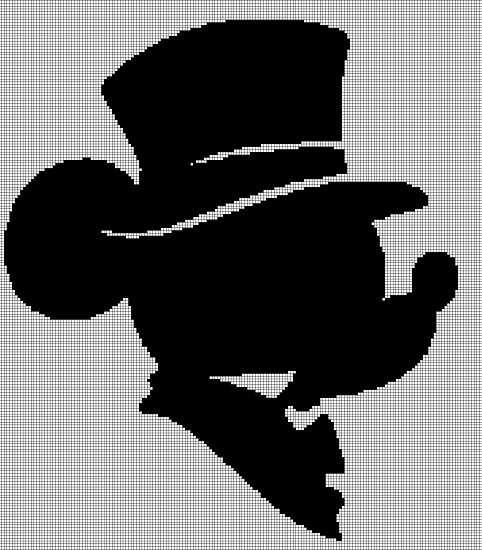 Lord Mickey silhouette cross stitch pattern in pdf