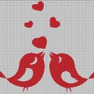 Love bird silhouette cross stitch pattern in pdf