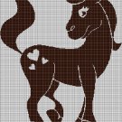Love Pony silhouette cross stitch pattern in pdf