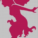 Magenta  fairy silhouette cross stitch pattern in pdf