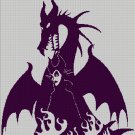 Maleficent and dragon silhouette cross stitch pattern in pdf