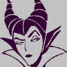 Maleficent face silhouette cross stitch pattern in pdf