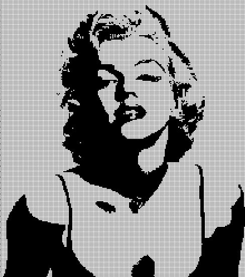 Marilyn silhouette cross stitch pattern in pdf