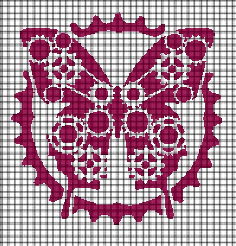 Mechanic Butterfly silhouette cross stitch pattern in pdf