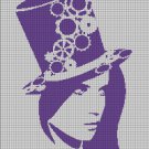 Mechanic Woman silhouette cross stitch pattern in pdf