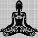 Meditation silhouette cross stitch pattern in pdf