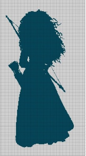 Merida silhouette cross stitch pattern in pdf