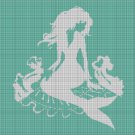 Mermaid Negative silhouette cross stitch pattern in pdf