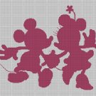 Mickey and Minnie together silhouette cross stitch pattern in pdf