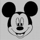 Mickey face silhouette cross stitch pattern in pdf