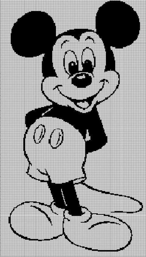 Mickey Mouse2 silhouette cross stitch pattern in pdf