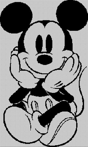 Mickey Mouse3 silhouette cross stitch pattern in pdf