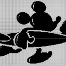 Mickey surf silhouette cross stitch pattern in pdf
