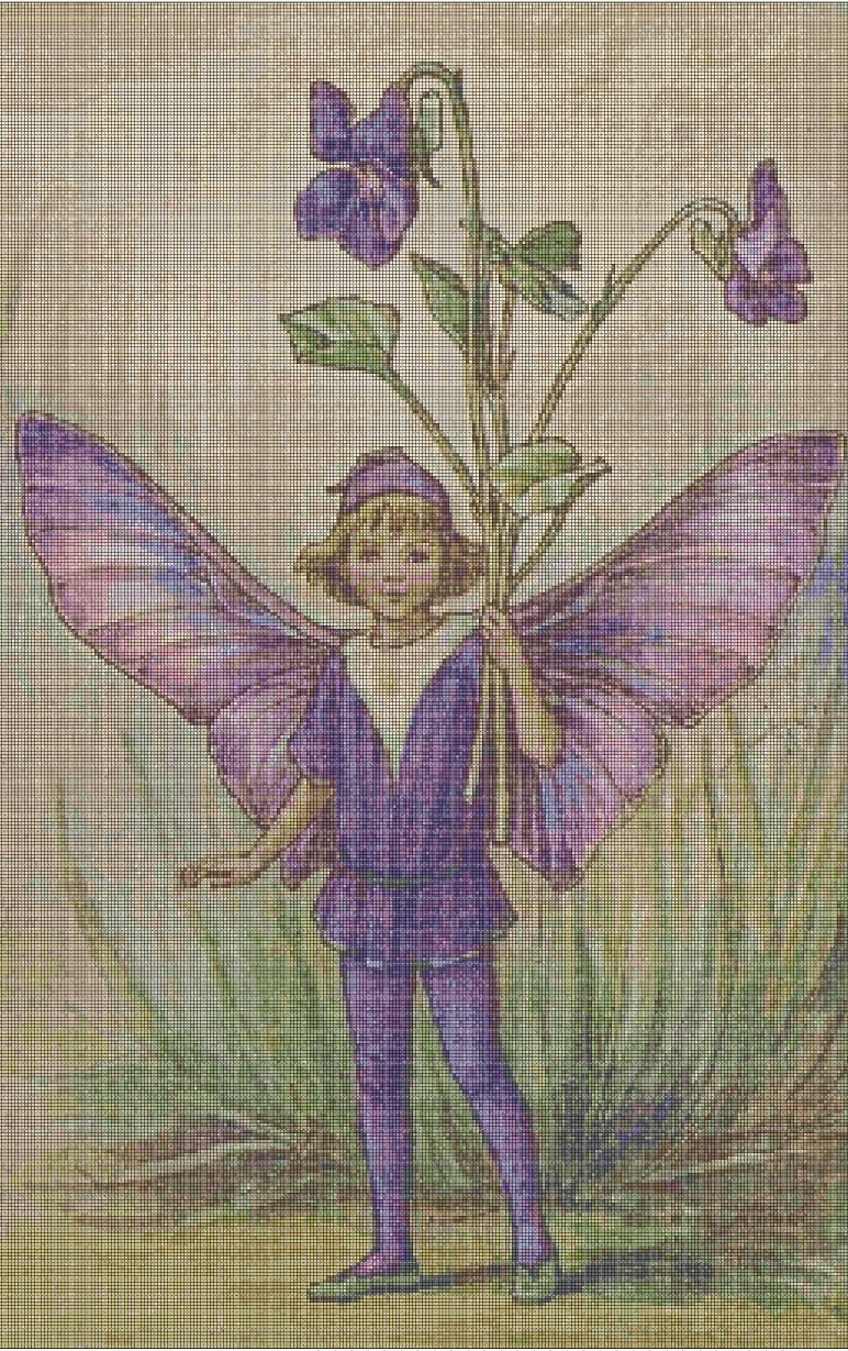 Flower fairy 14  cross stitch pattern in pdf DMC