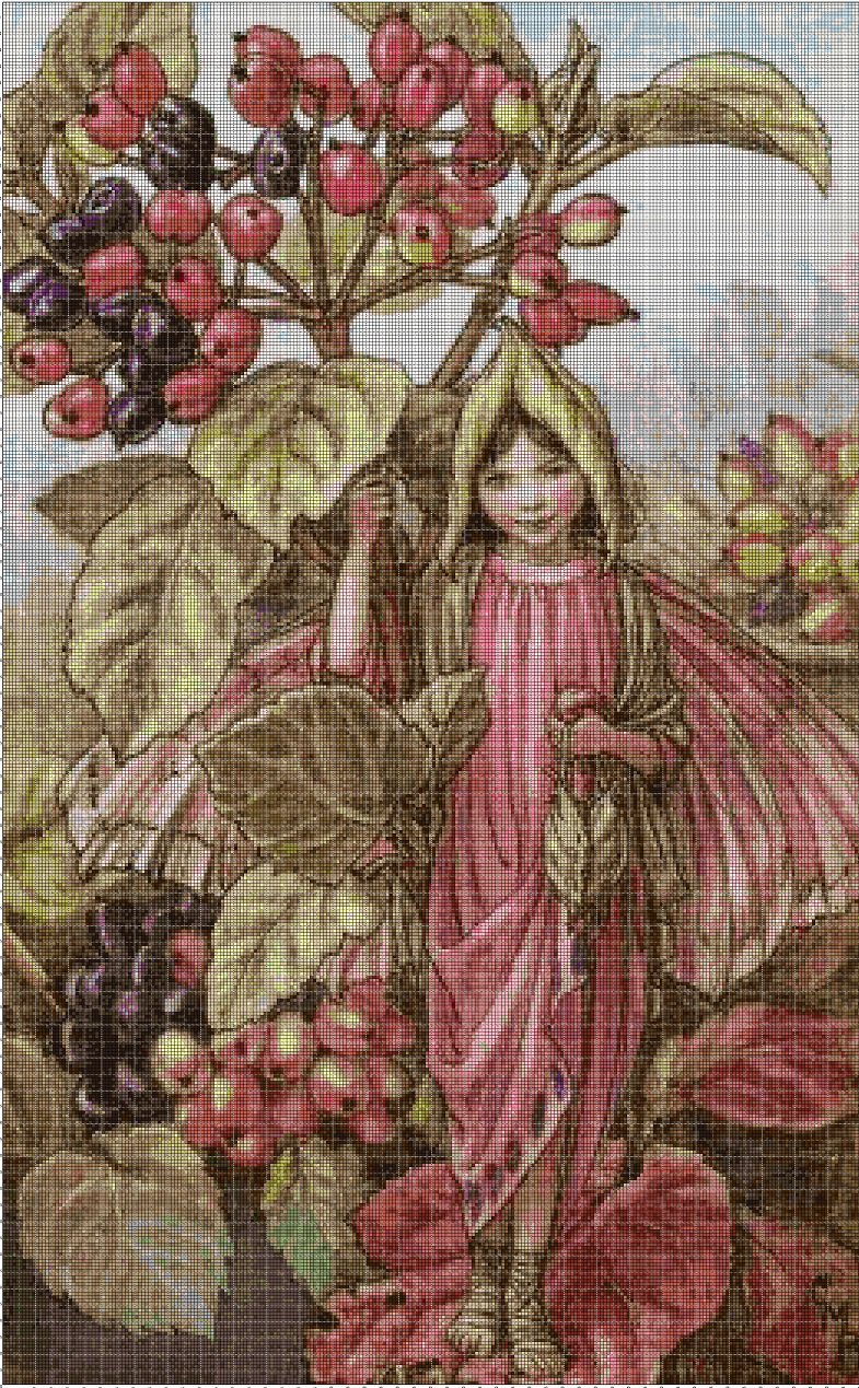 Flower fairy 17  cross stitch pattern in pdf DMC