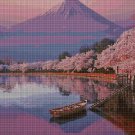 Fuji Japan cross stitch pattern in pdf DMC
