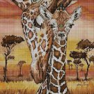 Giraffe mom and baby cross stitch pattern in pdf DMC
