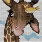 Giraffe with birds cross stitch pattern in pdf DMC