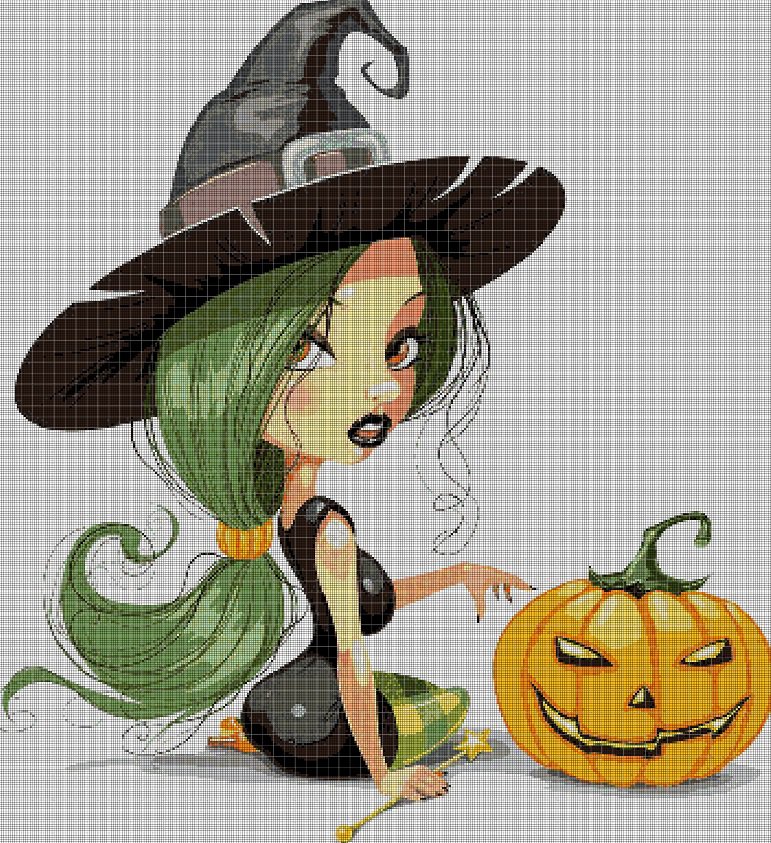 Halloween 2 cross stitch pattern in pdf DMC