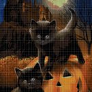 Halloween cats cross stitch pattern in pdf DMC