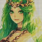 Green princess cross stitch pattern in pdf DMC