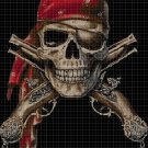 Guns and skull cross stitch pattern in pdf DMC