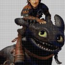 Hiccup and Toothless cross stitch pattern in pdf ANCHOR