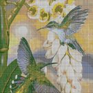 Hummingbirds with flower cross stitch pattern in pdf DMC
