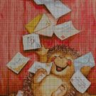 Hedgehog with letters cross stitch pattern in pdf DMC