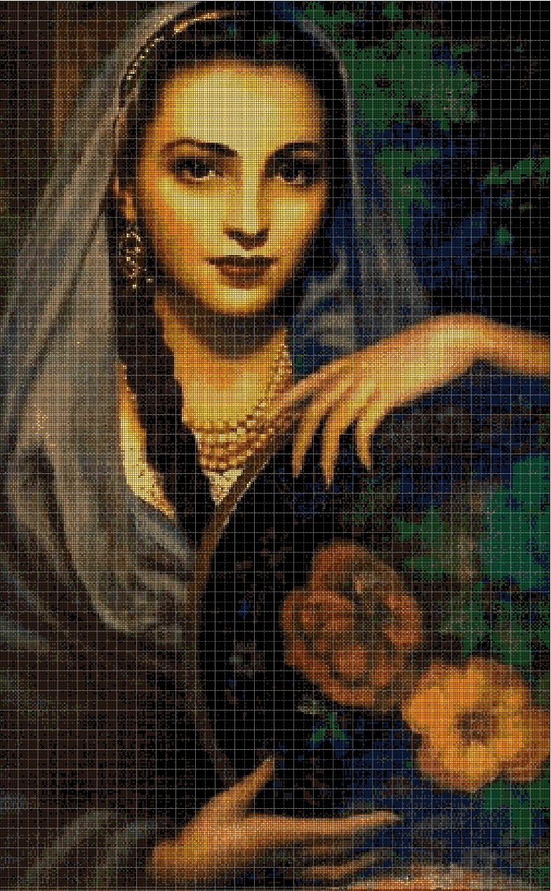 Gypsy Girl cross stitch pattern in pdf DMC